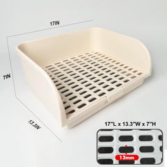 Yuoaes rabbit litter box high-edges reduce splash and spills for a tidy cage.