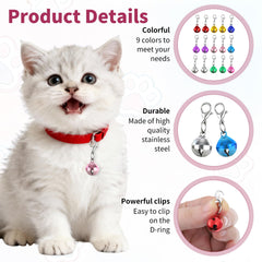 Yuomeaz metal collar bell with clasp keeps pets securely wearing it.