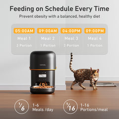 Yuposl Automatic Cat Feeder LCD panel enables precise meal setup