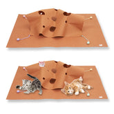 YURUX cat play mat with hole design for interactive hiding and exploration