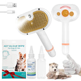 YUVEXAHOO 4in1 pet steam brush demonstrates gentle deshedding for daily grooming