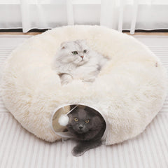 YUYAFN plush cat tunnel donut open for exploration and cozy resting