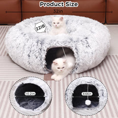 YUYAFN plush cat tunnel grey thick cushion provides extra comfort