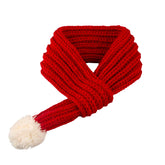 Yuyeran dog Christmas knitted scarf red close-up showing cozy knit texture for winter warmth.