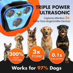 YUYQA deterrent showcases six training modes for adaptable, gentle bark control at home.