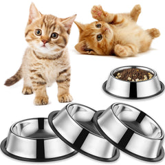 Yuzi 3Packs Cat Bowls pack shot highlights durable stainless steel design for lasting feeding.