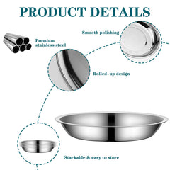 Yuzi 4-pack metal bowls for long-lasting cleanliness and easy maintenance.