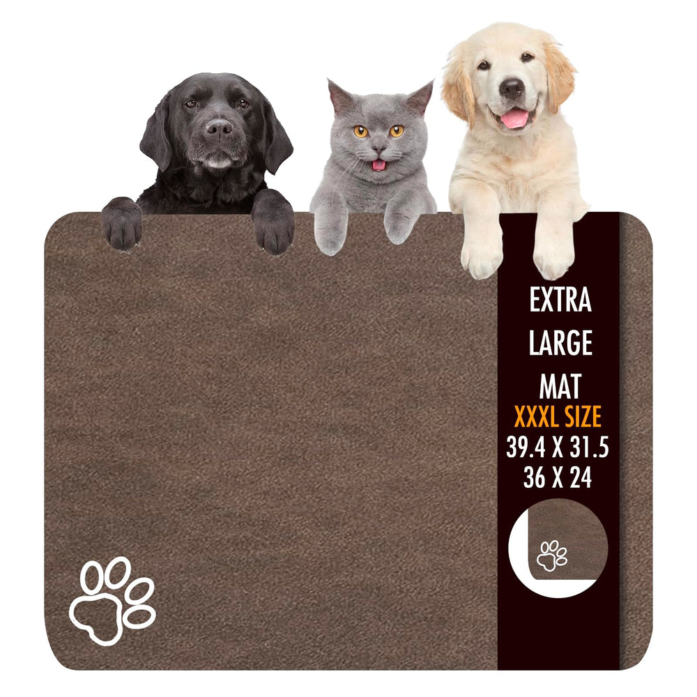 Yuzshin 36x24 dog food mat provides full-coverage protection for messy meals