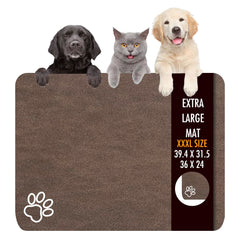 Yuzshin 36x24 dog food mat provides full-coverage protection for messy meals
