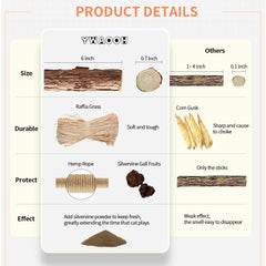 YWAOOH cat chewing silvervine stick for enrichment and texture