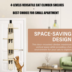 Ywyhus cat climber mounted on door illustrating easy installation