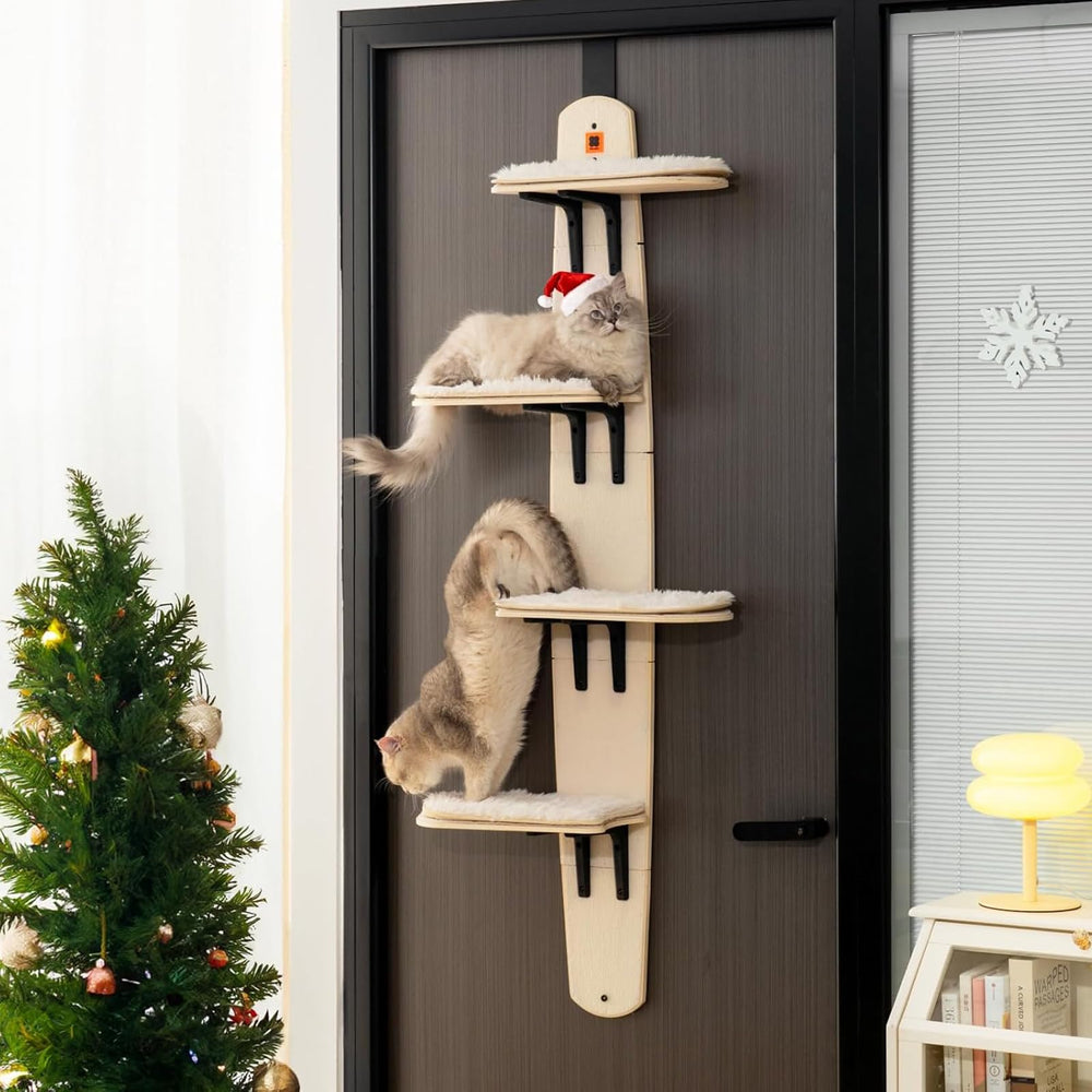 Ywyhus door hanging cat shelf front view showcasing space-saving indoor playground