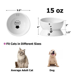 Y YHY elevated cat bowl with measuring marks aids monitoring water intake.