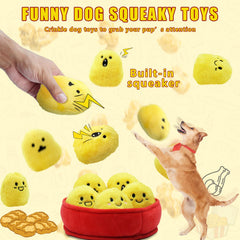 YZHDUXIU chicken nugget toy with embroidered face and squeaker