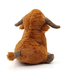 YZHDUXIU Highland Cow toy in action for fetch and interactive games.