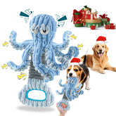 YZHDUXIU juguete pulpo azul con chirrido para estimular juego interactivo.