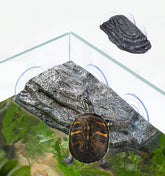 YZHZOM turtle basking platform side view with suction cups for stable sunbathing.