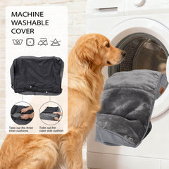 ZAKAPAWS orthopedic bed non-slip bottom stabilizes naps.