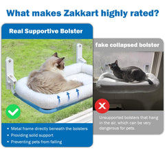 Zakkart foldable cat hammock window deployed ready for quick setup