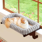 Zakkart SnugCloud window-perch-installation shows secure mounting for safe sunlit naps.