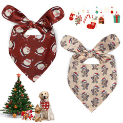 ZALBYUY dog bandana Santa Claus design for festive photo moments