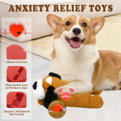 ZALBYUY Heartbeat Puppy Toy in use offers comforting snuggles during rest