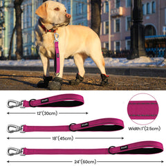 ZALER leash with neoprene padded handle provides comfortable grip during long walks.