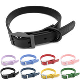 ZALER waterproof dog collar in black close-up highlighting easy cleaning and moisture resistance