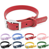 ZALER Waterproof Dog Collar Strawberry Red close-up shows soft texture for daily comfort