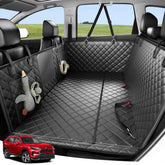 Zanch heavy-duty dog car seat cover flat hammock platform provides extra backseat lounging space for large dogs.
