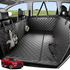 Zanch heavy-duty dog car seat cover flat hammock platform provides extra backseat lounging space for large dogs.