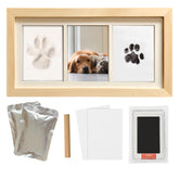 ZAPVLVT paw-print-impression-kit wooden frame close-up, ideal for a lasting pet memorial.