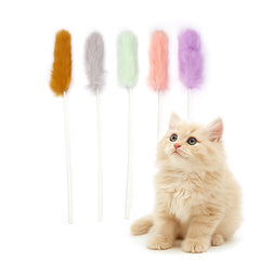 ZAYLUMO rabbit fur cat toys teaser wands for indoor play and multi-cat fun