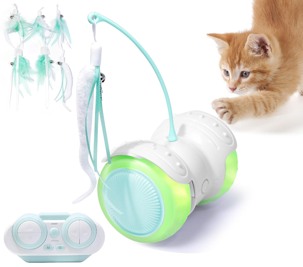 ZeLing HTL remote control cat toy in auto mode keeps indoor cats engaged.
