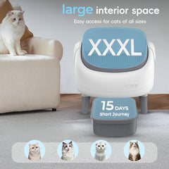 ZeaCotio open-top litter box entry-view showing spacious interior for multi-cat homes