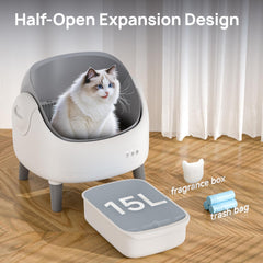 ZeaCotio open-top litter box interior with ample space for larger cats