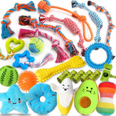 Zeaxuie 25-pack luxury dog chew toys rope set for interactive play and teething relief