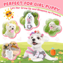 Zeaxuie Pink Puppy Toy Squeaky Bunny with plush appeal and interactive squeak.