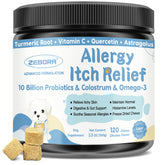 ZEBORA dog allergy relief chews bottle captures convenient, daily allergy support for dogs