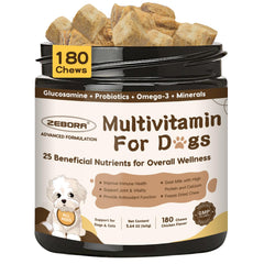 ZEBORA dog multivitamin packaging showing comprehensive nutrients for immune support