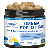 ZEBORA Omega-3 for Dogs bottle with salmon oil promotes a healthy coat and skin