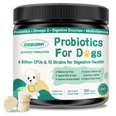 ZEBORA Probiotics for Dogs chews pack for daily gut support
