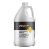 Zeiff Pet Stain & Odor Remover bottle spray shows enzymatic cleaning action for home use