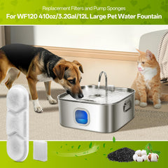 ZEKIRY replacement filters pack-12 provides convenient multi-pet hydration.
