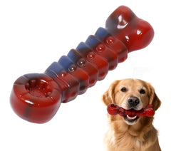 ZeLing HTL tough dog toy bone with bacon coating attracts dogs for extended play.