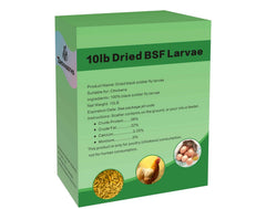 ZenithWorks dried BSF larvae bag highlighting high-protein poultry feed for chickens