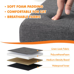 Zerbuger cat litter box enclosure interior space – roomy entry to dig and turn comfortably.