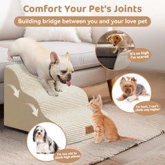 Zerbuger dog stairs 4-step for high bed showing reinforced stability