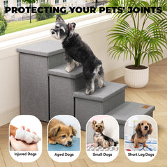 Zerbuger Dog Stairs dimensions 43l x 17w x 23h with wide steps.