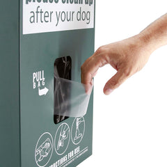 ZERO WASTE USA ONEpul pull-strap in action enables clean one-by-one bag removal.